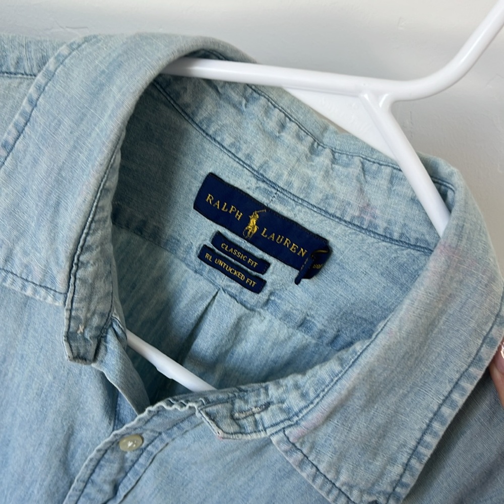 Ralph Lauren Light Blue Short Sleeve Button-Down Shirt - Picture 5 of 7